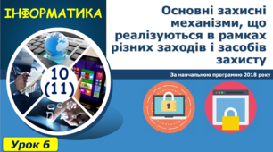 І11. Основні захисні механізми, що реалізуються в рамках різних заходів і засобів захисту