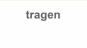 Відмінювання дієслова tragen Präsens/Präteritum