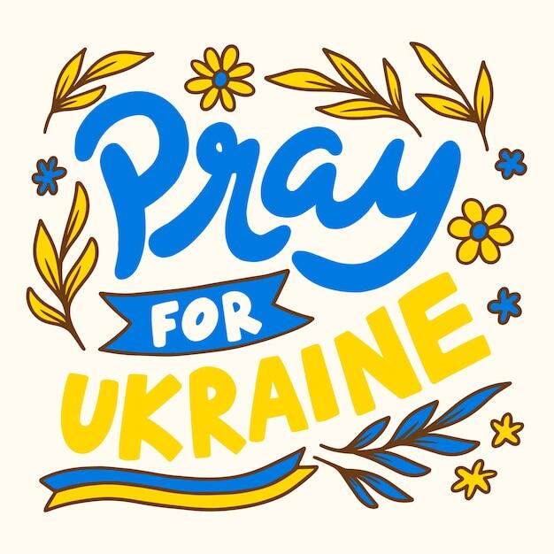 Free vector hand drawn pray for ukraine