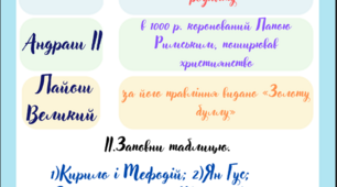 Робочий аркуш для учнів 7 класу з всесвітньої історії до теми "Угорське та Чеське королівства. Гуситські війни".