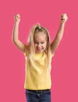 Portrait of Excited Little Girl on Background Stock Photo - Image of pose, model: 172724504