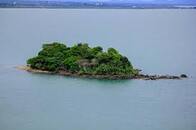 Small Island in the Middle of the Lake Stock Photo - Image of aerial, blue: 119520792