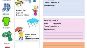 Індивідуальна робота. Картка "Clothes and weather".