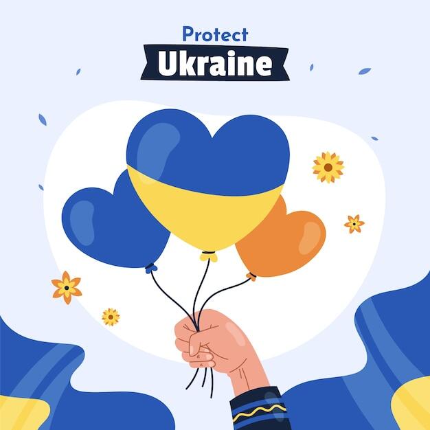 Free vector hand drawn pray for ukraine illustration