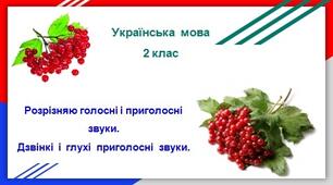Розрізняю голосні і приголосні звуки.  Дзвінкі  і  глухі  приголосні  звуки. (1 частина)