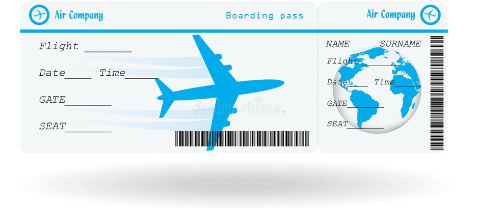 Variant of air ticket stock vector. Illustration of plane - 44051182