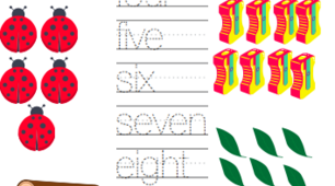 Numbers Worksheets. 6 сторінок та прописи Numbers. Цифри 1-10 англійською