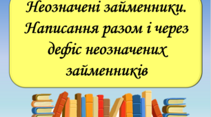 Презентація "Неозначені займенники. Написання разом і через дефіс неозначених займенників", 6 клас.