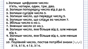 Математичний диктант 1 клас