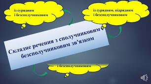 Контрольна робота "Складне речення з різними видами сполучникового й безсполучникового зв’язку. Текст"