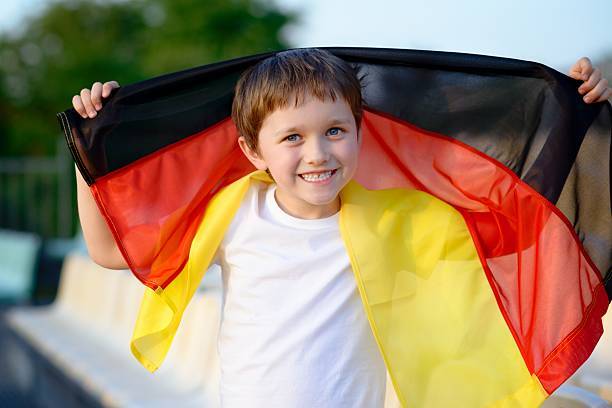 Little Boy Germany National Football Team Fan Stock Photo - Download Image Now - Germany, German Flag, American Football - Ball - iStock