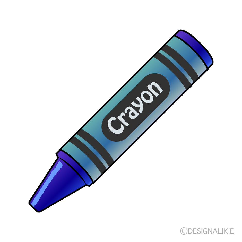 Blue Crayon Clip Art Free PNG Image｜Illustoon