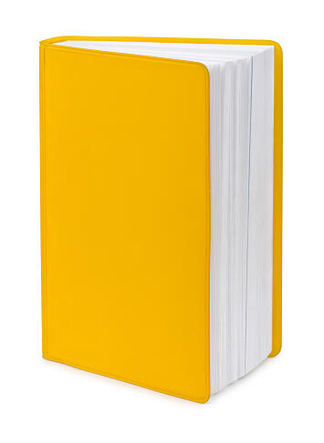 Blank yellow book isolated on white