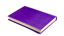 Old purple book isolated on white,image of a