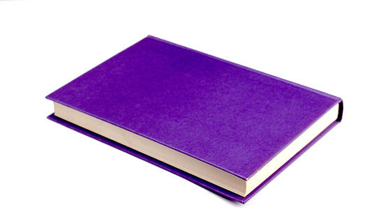 Old purple book isolated on white,image of a