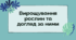 Презентація на тему "Вирощування рослин та догляд за ними"