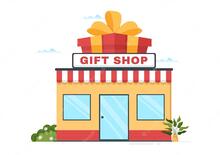 Premium Vector | Souvenir shop with various the gifts and jewelry to share by friends or family in illustration