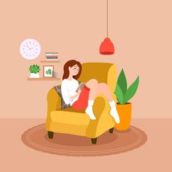 Free Vector | A person relaxing at home