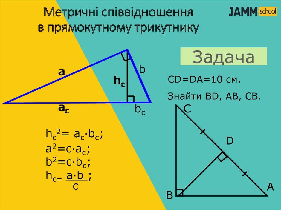 Застосування подібності трикутників. Властивість медіани та бісектриси трикутника - презентация онлайн