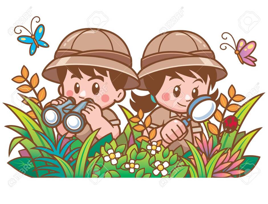 Vector Illustration Of Adventure Safari Boy And Girl Royalty Free SVG, Cliparts, Vectors, And Stock Illustration. Image 128483633.