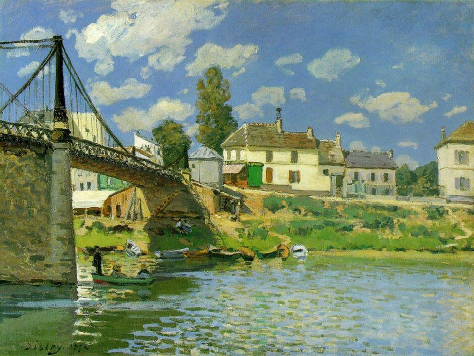Альфред Сислей - Мост в Вильнев-ла-Гаренн, 1872, 65×50 см ...
