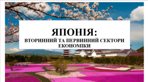 Презентація на тему "Японія: вторинний та первинний сектори економіки"