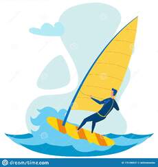 Extreme Windsurfing Cartoon Vector Illustration Stock Vector - Illustration of holidaymaker, simple: 176186037