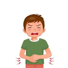 Premium Vector | Cute little boy suffering from stomach ache diarrhea digestive pain holding his belly
