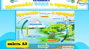 Плакат "Кругообіг води в природі" День_води,День_Землі, нежива природа, ознайомлення з природою, я пізнаю світ, екологія, валеологія