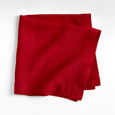 Marin Merry Red European Flax -Certified Linen Napkin | Crate & Barrel Canada
