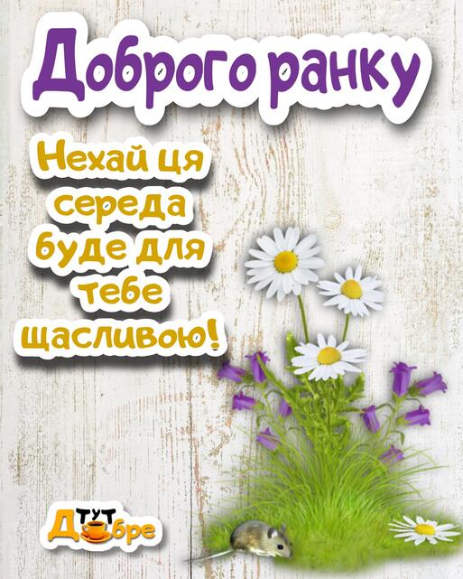 Доброго ранку середи - привітання. побажання, картинки - Тут Добре