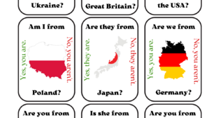 Go fish! Countries. Are you from..?