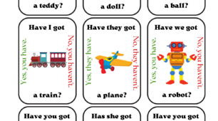 Go fish! Toys. Have/has got .