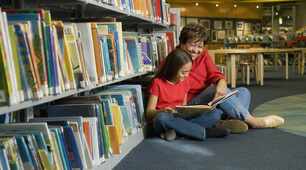 At the library. Listening Comprehension test, 5 grade