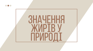 Значення жирів у природі - хімія