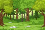 Cartoon Forest Landscape stock vector. Illustration of meadow - 135591241