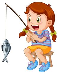 Free Vector | Happy kid fishing cartoon character