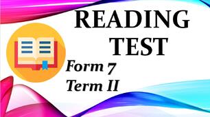 Form 7. Reading Test. II term.