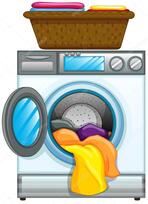 Clothes in washing machine Stock Illustration by ©interactimages #112683948