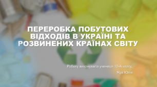 Переробка побутових відходів в Україні та розвинених країнах світу Презентація.