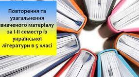 Узагальнення і систематизація вивченого за рік.