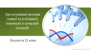 Презентація "Застосування методів генної та клітинної інженерії в сучасній селекції"