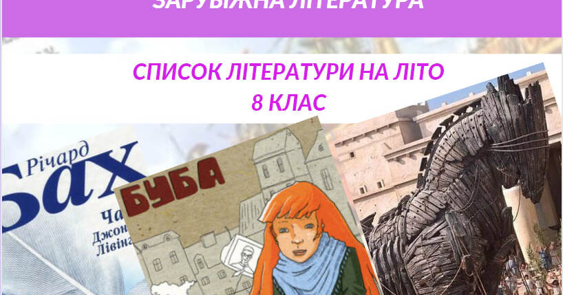 Список літератури на літні канікули для 8 класу із зарубіжної ...