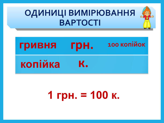 Презентація "Визначаємо вартість товару"