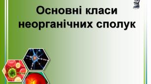 Узагальнення з теми "Основні класи неорганічних сполук".