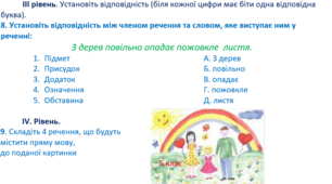 5 клас Діагностувальнана контрольна робота Речення. Головні та другорядні члени речення. Просте та складне речення