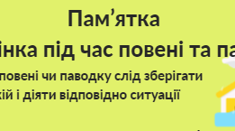 Пам'ятка "Правила поведінки під час паводку та повені"