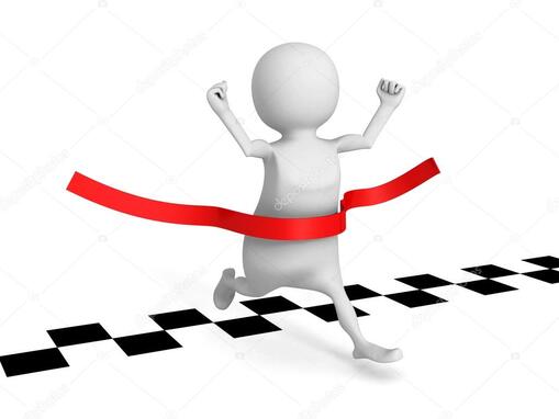 3d man running cross finish line. Stock Photo by ©VERSUSstudio 61498381