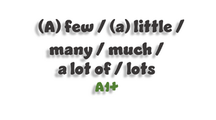 (A) few/ (a) little/ many/ much/ a lot of/ lots - A1+