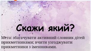 Дидактична гра "Скажи який?"